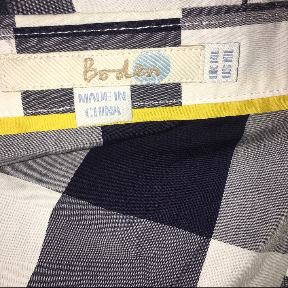 Boden Navy and White Gingham Midi Shirt Dress - Picture 5 of 5